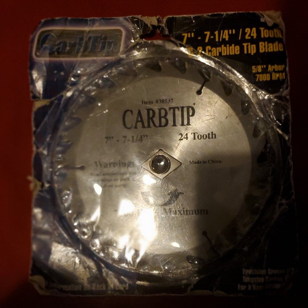 NEW CARBTIP 7” C-2 CARBIDE TIP SAW BLADE 24 TOOTH 7000 RPM